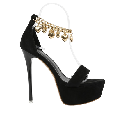 Sandales à talons aiguilles coeurs captifs 6.3"