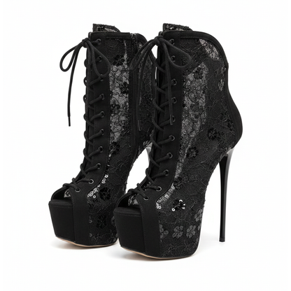 Bottines à talon aiguille éclat nocturne 6.5"