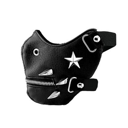 Masque fétiche punk à fermeture éclaire