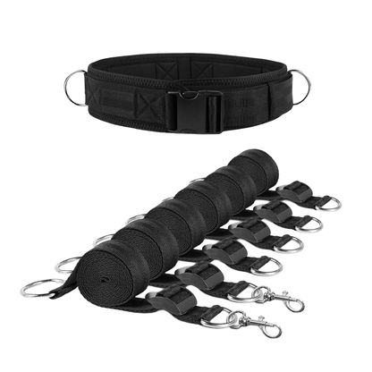 Restriction pour lit avec boucle d'attache croisée, bandeau et cravache à plume