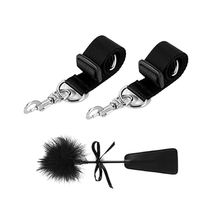 Harnais et sangles de positionnement avec cravache à plume