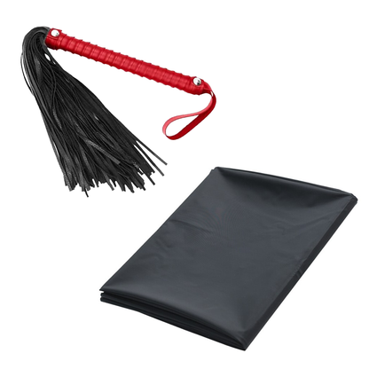 Bed Restraint with whip, blindfold, gag and waterproof sheet