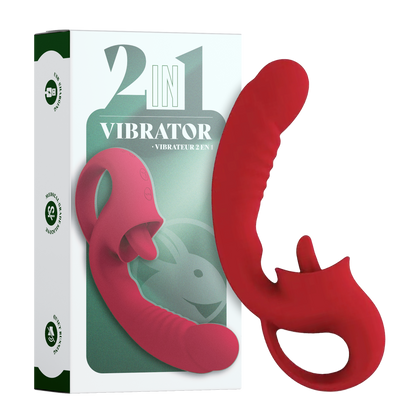 Vibrateur à double stimulation avec langue