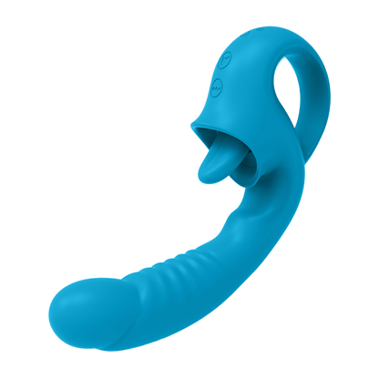 Vibrateur à double stimulation avec langue