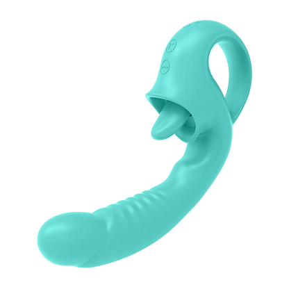 Vibrateur à double stimulation avec langue