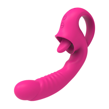 Vibrateur à double stimulation avec langue