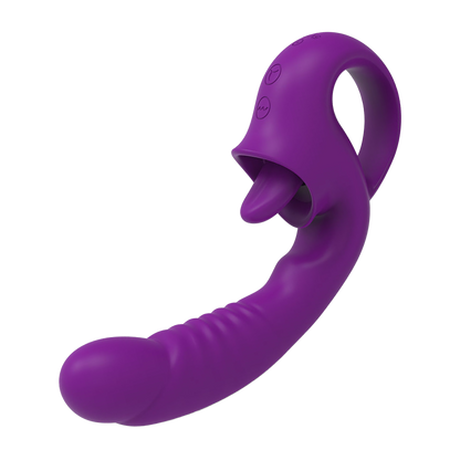 Vibrateur à double stimulation avec langue