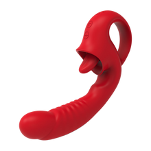 Vibrateur à double stimulation avec langue