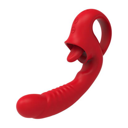 Vibrateur à double stimulation avec langue