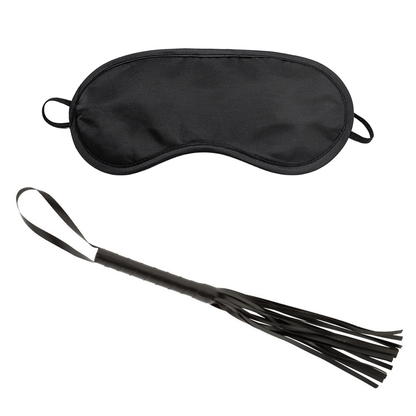 Bed restraint with whip and blindfold