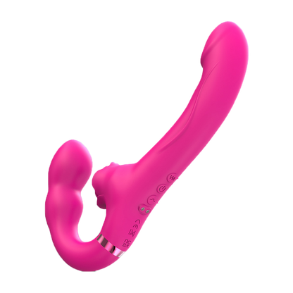 Vibrateur strap-on à triple action Venus