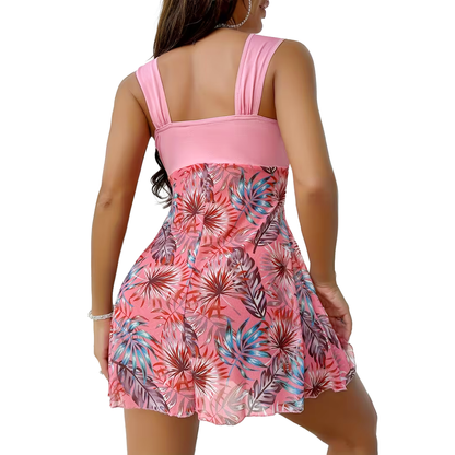 Nuisette à imprimés tropicaux et culotte assortie