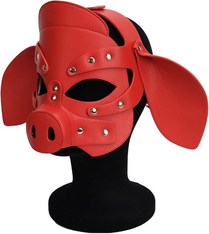 Masque BDSM roleplay en cuirette Him&Her tête de cochon