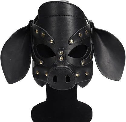 Masque BDSM roleplay en cuirette Him&Her tête de cochon