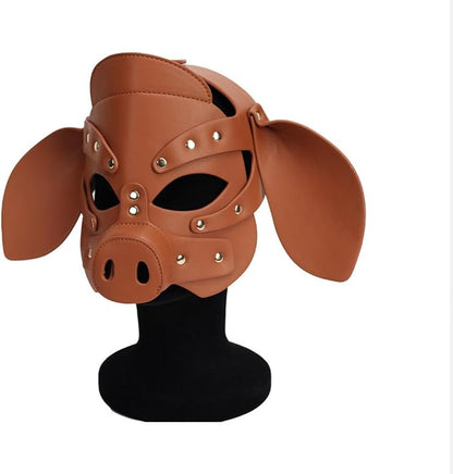 Masque BDSM roleplay en cuirette Him&Her tête de cochon
