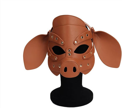 Masque BDSM roleplay en cuirette Him&Her tête de cochon