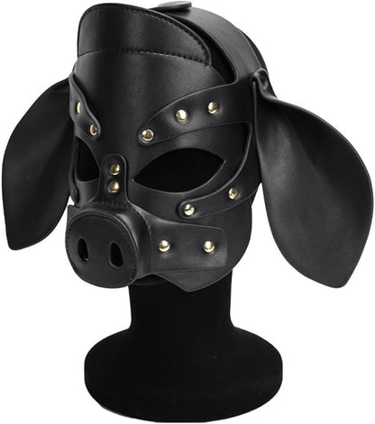 Masque BDSM roleplay en cuirette Him&Her tête de cochon