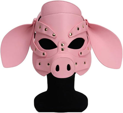 Masque BDSM roleplay en cuirette Him&Her tête de cochon