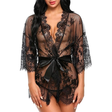 Sheer lace bathrobe