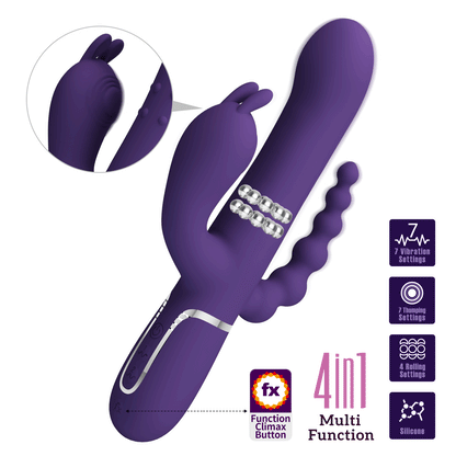 Vibrateur doule pénétration triple fonctions Pretty Love Cammy