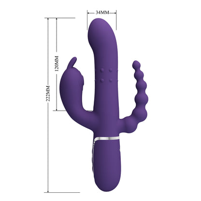 Vibrateur doule pénétration triple fonctions Pretty Love Cammy