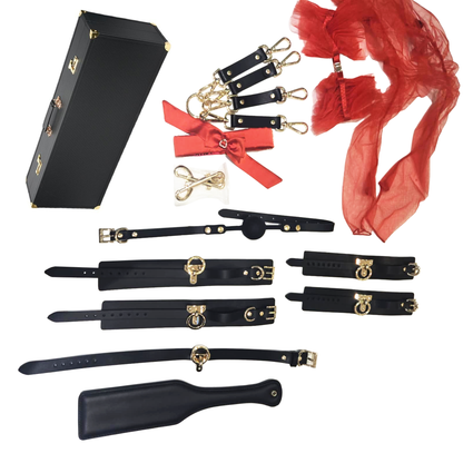Ensemble BDSM complet avec coffret à combinaison