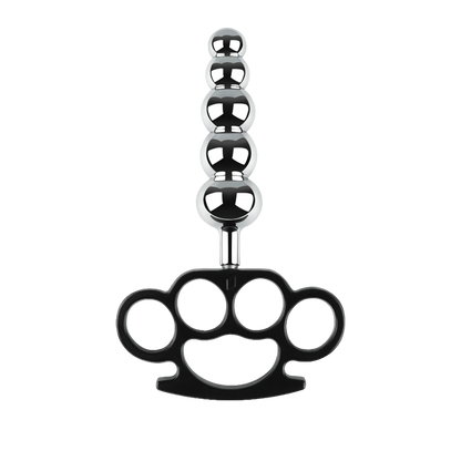 Plug anal perlé en métal poing américain