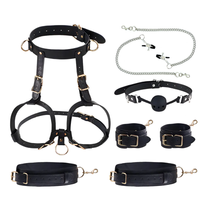 Ensemble BDSM harnais pour poitrine et accessoires