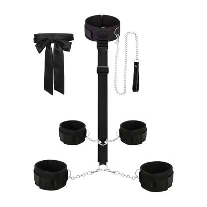 Sangle de positionnement avec restrictions, laisse et bandeau