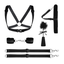 Harnais et sangles de positionnement avec cravache à plume