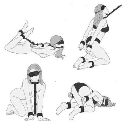 Sangles de positionnement BDSM avec masque et bâillon