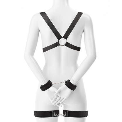 Harnais et sangles avec menottes pour poignets et cuisses