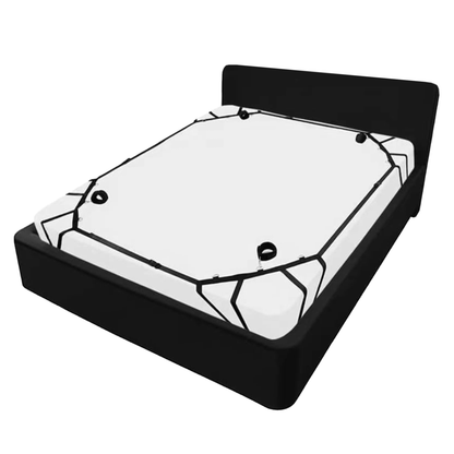 Bed restraint with whip and blindfold