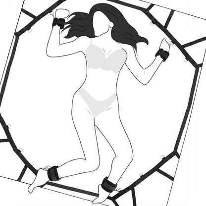 Bed restraint with whip and blindfold