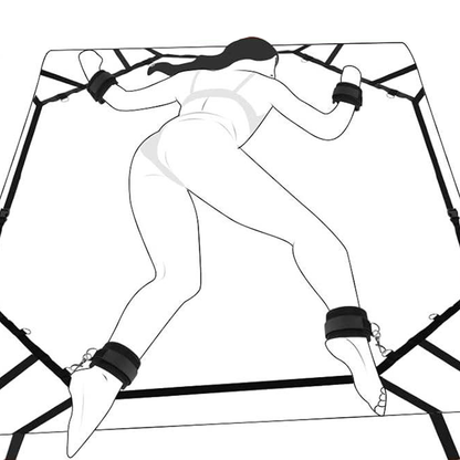 Bed restraint with whip and blindfold