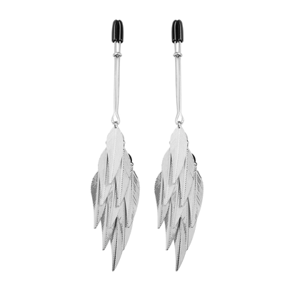Pinces à mamelons plumes métalliques