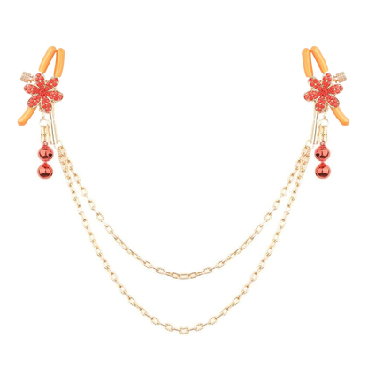 Pinces à mamelons fleurs étincelantes reliées