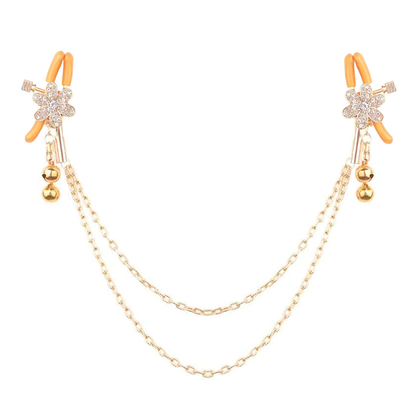 Pinces à mamelons fleurs étincelantes reliées