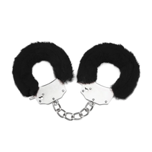 Metal handcuffs with a plush coating