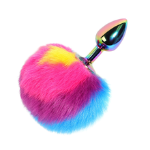 Plug anal queue de lapin arc-en-ciel