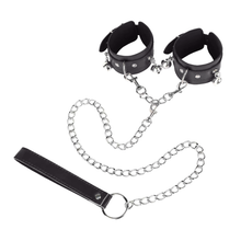 Handcuffs with bells and leash