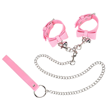 Cute handcuffs with bells and a leash