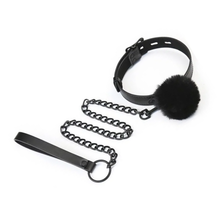 Collier de soumission à pompon avec laisse