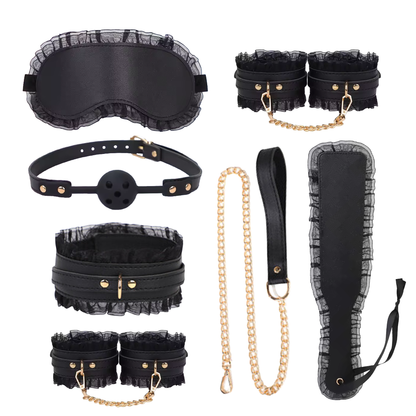 Ensemble soumission et séduction à dentelle