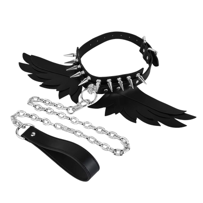 Collier ange corrompu et laisse