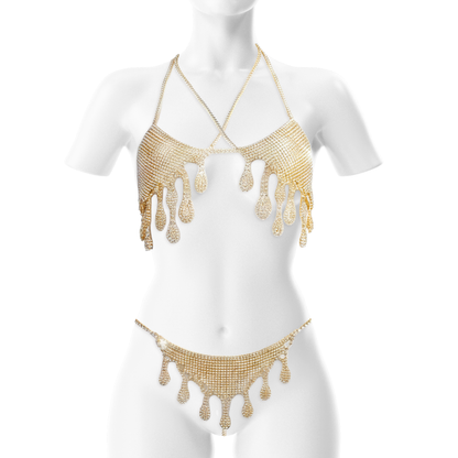 Ensemble 2 pièces étincellant effet gouttes