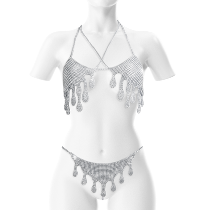 Ensemble 2 pièces étincellant effet gouttes