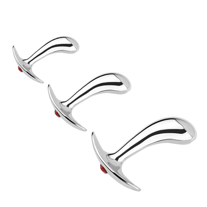 Ensemble de 3 plugs anaux courbés en métal