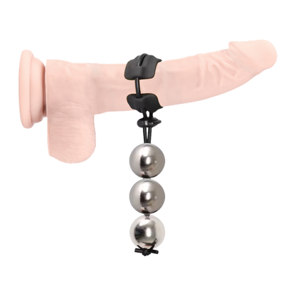 Anneau pénien ajustable à perles en métal