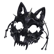 Masque rigide crâne de loup orné